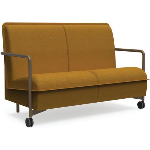 Loungestoel Anouk 2-zits met 2 vaste poten + 2 wielen - Eol