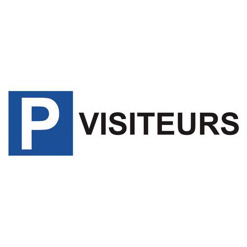 Parkeerbord aluminium - P VISITEURS