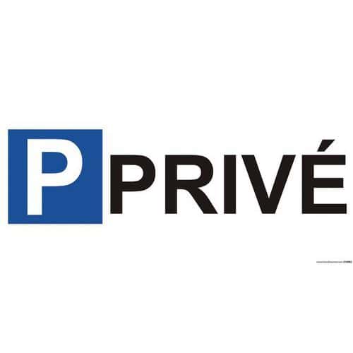 Parkeerbord aluminium - P PRIVE