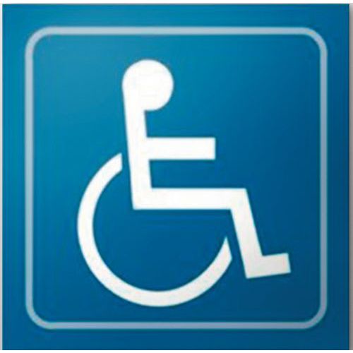 Parkeerbord voor rolstoelgebruiker in relief