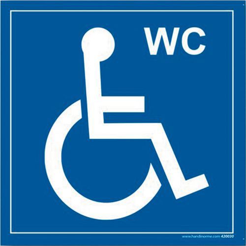 Panneau de signalisation WC avec picto handicapé