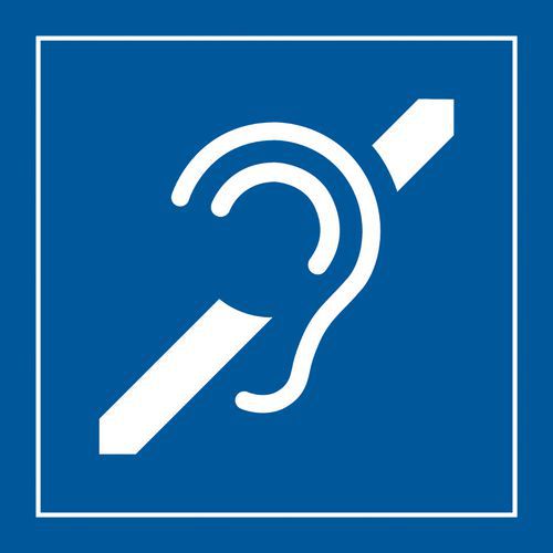 Pictogram auditieve beperking voor slechthorenden in PVC