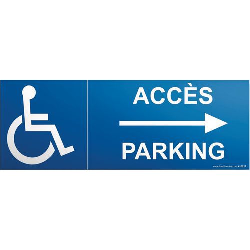 Bewegwijzering ACCES PARKING tot de PBM pijl naar rechts Bewegwijzering ACCES PARKING tot de PBM pijl naar rechts