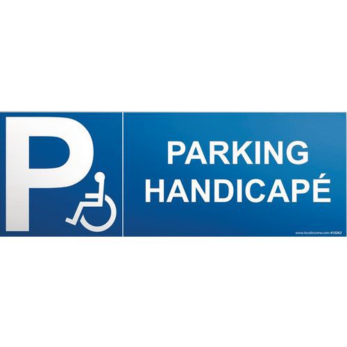 Parkeerbord PARKING HANDICAPE + pictogram mindervaliden Parkeerbord PARKING HANDICAPE + pictogram mindervaliden