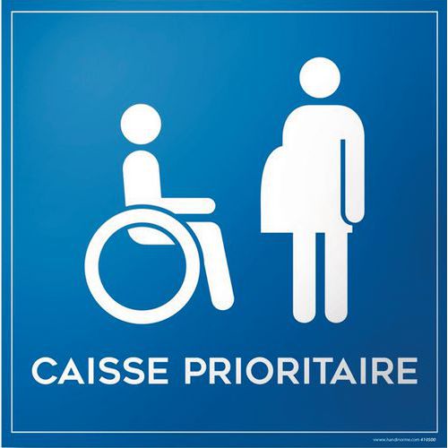 Sticker CAISSE PRIORITAIRE voor mindervaliden en zwangeren PBM