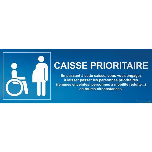 Voorrangsbord CAISSE PRIORITAIRE voor mindervaliden en zwangeren