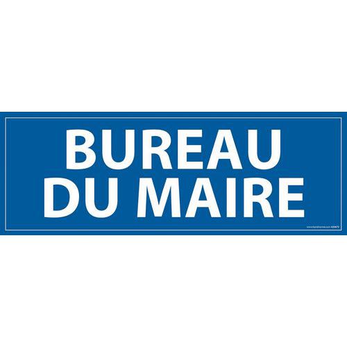 Informatiebord BUREAU DE MAIRE blauwe achtergrond 210 x 75 mm