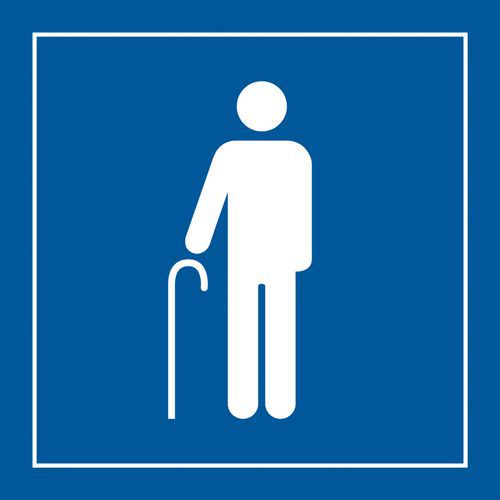 Pictogram voorrang voor ouderen in vinyl