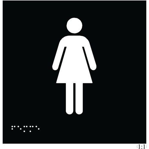 Bord toilet dames in relief en braille