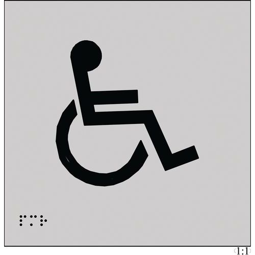 Plaques en relief et braille WC handicapés