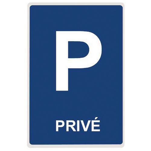 Panneau parking privé en aluminium plat