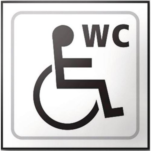 Panneau WC picto handicapé en relief