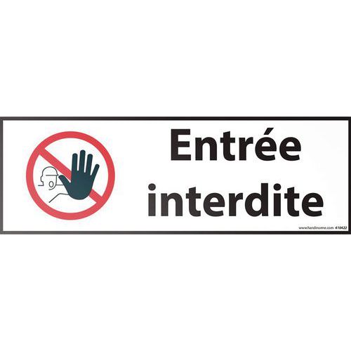 Verkeersbord ENTRÉE INTERDITE afbeelding met hand