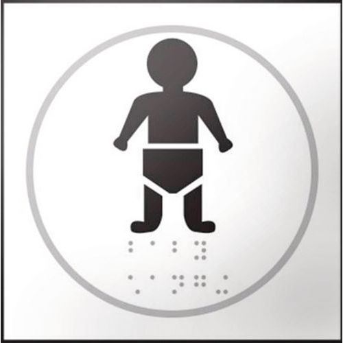 Deurbord baby verschoonkamer in relief en braille
