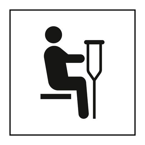Pictogram gereserveerd zitplaats voor mensen met kruk