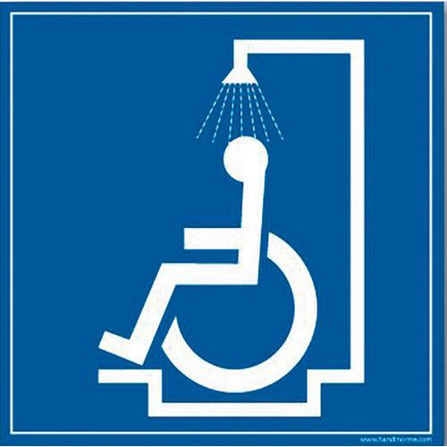 Panneau signalétique douche réservée aux personnes en situation de handicap