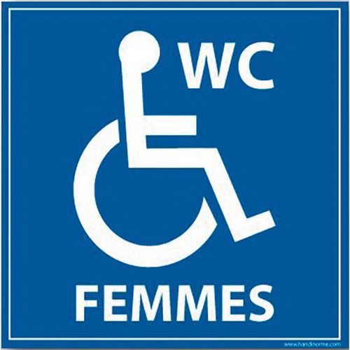 Panneau de signalisation WC femmes handicapé