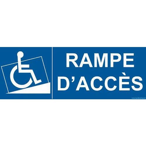 Bewegwijzering RAMPE D'ACCES voor mindervaliden