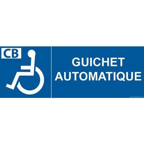 Bewegwijzering GUICHET AUTOMATIQUE voor mindervaliden