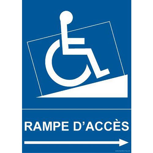Bord RAMPE D'ACCES naar rechts + pictogram mindervaliden