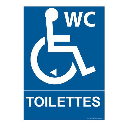 Bord WC TOILETTES voor mindervaliden met richtingaanwijzing