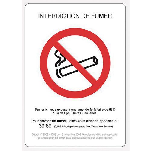 Verbodsbord INTERDICTION DE FUMER
