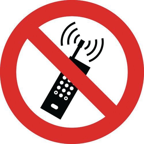 Verkeersbord mobiele telefoon verboden