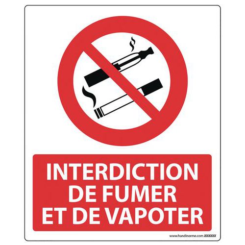 Verkeersbord INTERDICTION DE FUMER ET DE VAPOTER