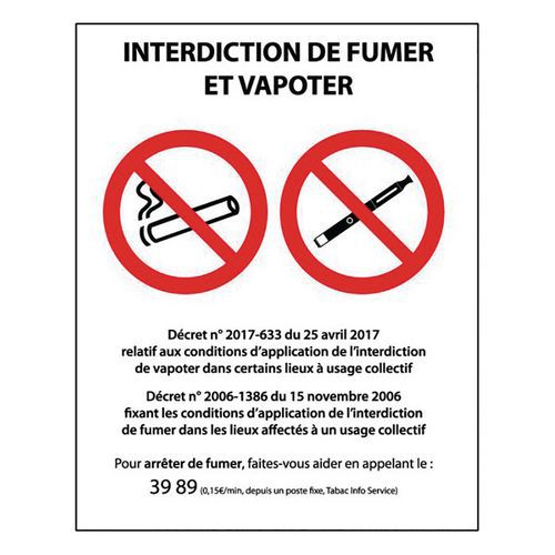 Bord Verboden te roken en (te vapen) e-sigaret PVC of zelfklevend