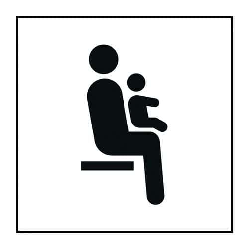Pictogramme siège prioritaire pour personnes avec enfant en bas âge en Vinyle