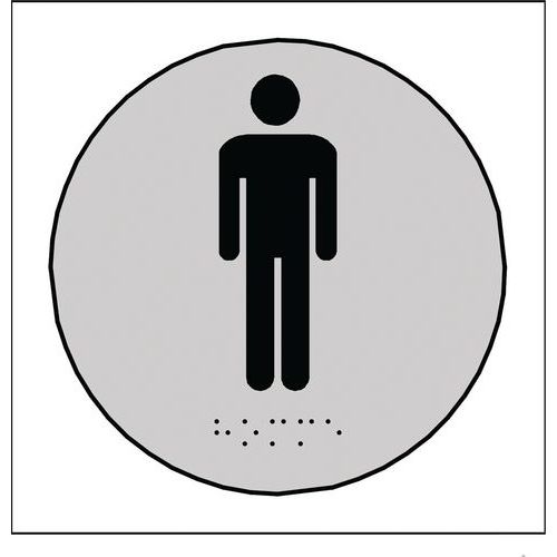 Bord toilet heren in relief en braille