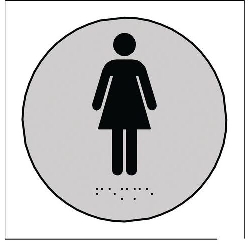 Bord toilet dames in relief en braille