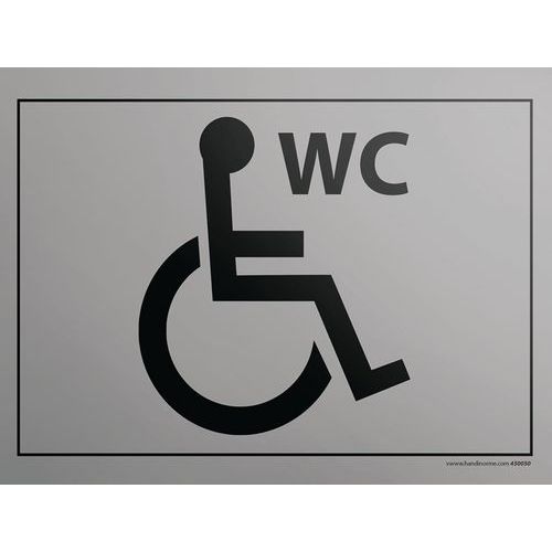 Gegraveerde plaat WC voor mensen met beperking, 10 x 14 cm
