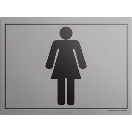 Bord gegraveerd WC pictogram vrouw