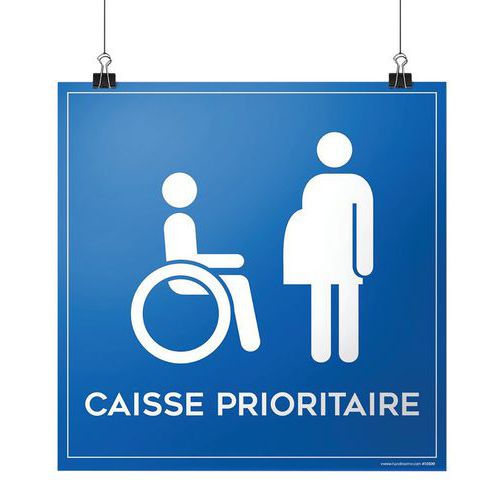 Hangbord CAISSE PRIORITAIRE voor rolstoelgebruiker, zwanger