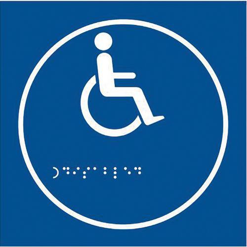 Bord rolstoelgebruiker in relief en braille