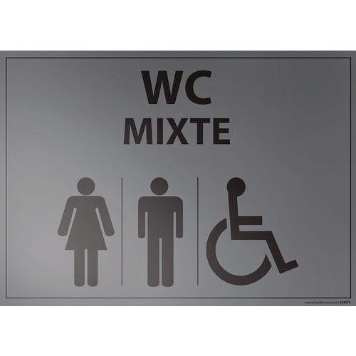 Plaat gegraveerd WC MIXTE en invaliden