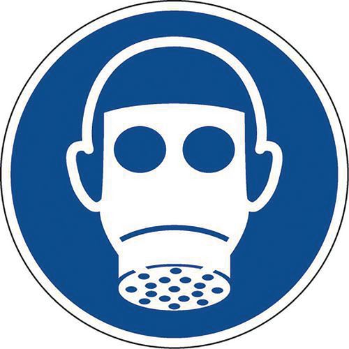 Gebodsbord - Ademhalingsbescherming - Zelfklevend Gebodsbord - Ademhalingsbescherming - Zelfklevend