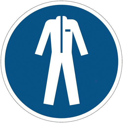 Panneau obligation - Vêtements de protection obligatoires - Adhésif Panneau obligation - Vêtements de protection obligatoires - Adhésif