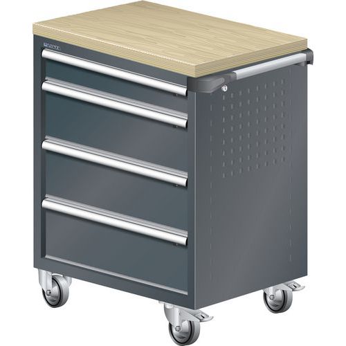 Werkplaatswagen L3627 afwerking hout multiplex - 7 lades - Lista