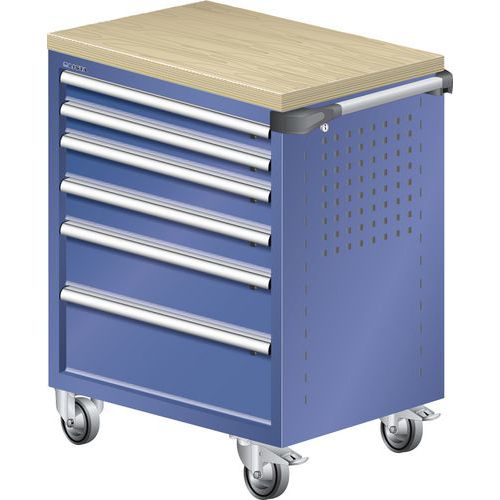 Werkplaatswagen L3627 afwerking hout multiplex - 6 lades - Lista