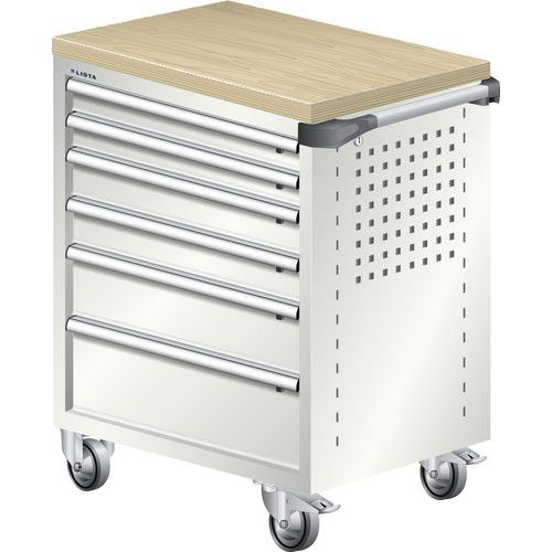 Werkplaatswagen L3627 afwerking hout multiplex - 6 lades - Lista