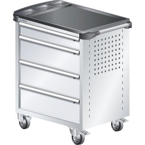 Werkplaatswagen L3627 kunststof coating - 4 lades - Lista