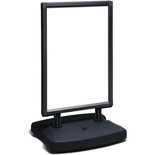 Stoepbord Windtalker City, Aantal vakken/kolom: 2, Kleur: Zwart, Voor formaat: 500 x 700 mm, Hoogte: 98.2 cm