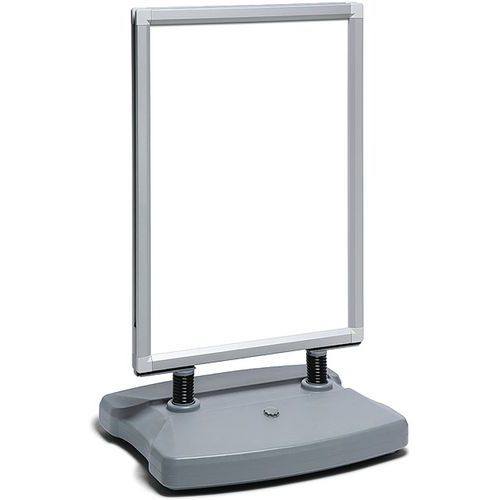 Stoepbord Windtalker City, Aantal vakken/kolom: 2, Kleur: Zilver, Voor formaat: 841 x 1182 mm (A0)