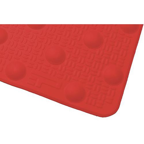 Noppenplaat van hars, Materiaal: Hars, Kleur: Rood, Lengte: 412 mm, Breedte: 825 mm, Zelfklevend: ja
