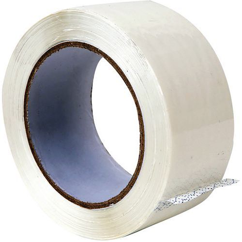 Tape polypropyleen met solvent lijmlaag - wit - lengte 100 m