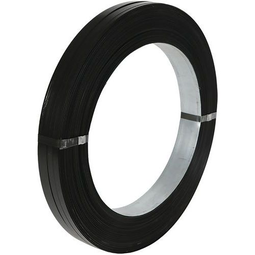 Staalband gelakt zwart LOW - op rol - 12,5 x 0,5 mm