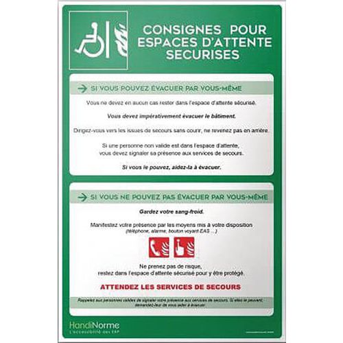 Poster A3 CONSIGNES POUR ESPACES D'ATTENTE SECURISES