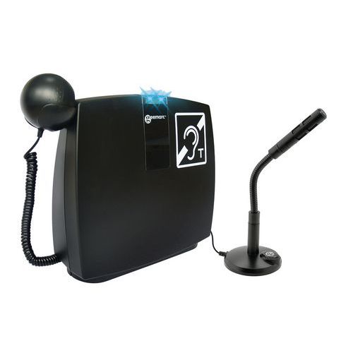 Magnetische lus draagbaar voor de balie met microfoon en handset Magnetische lus draagbaar voor de balie met microfoon en handset